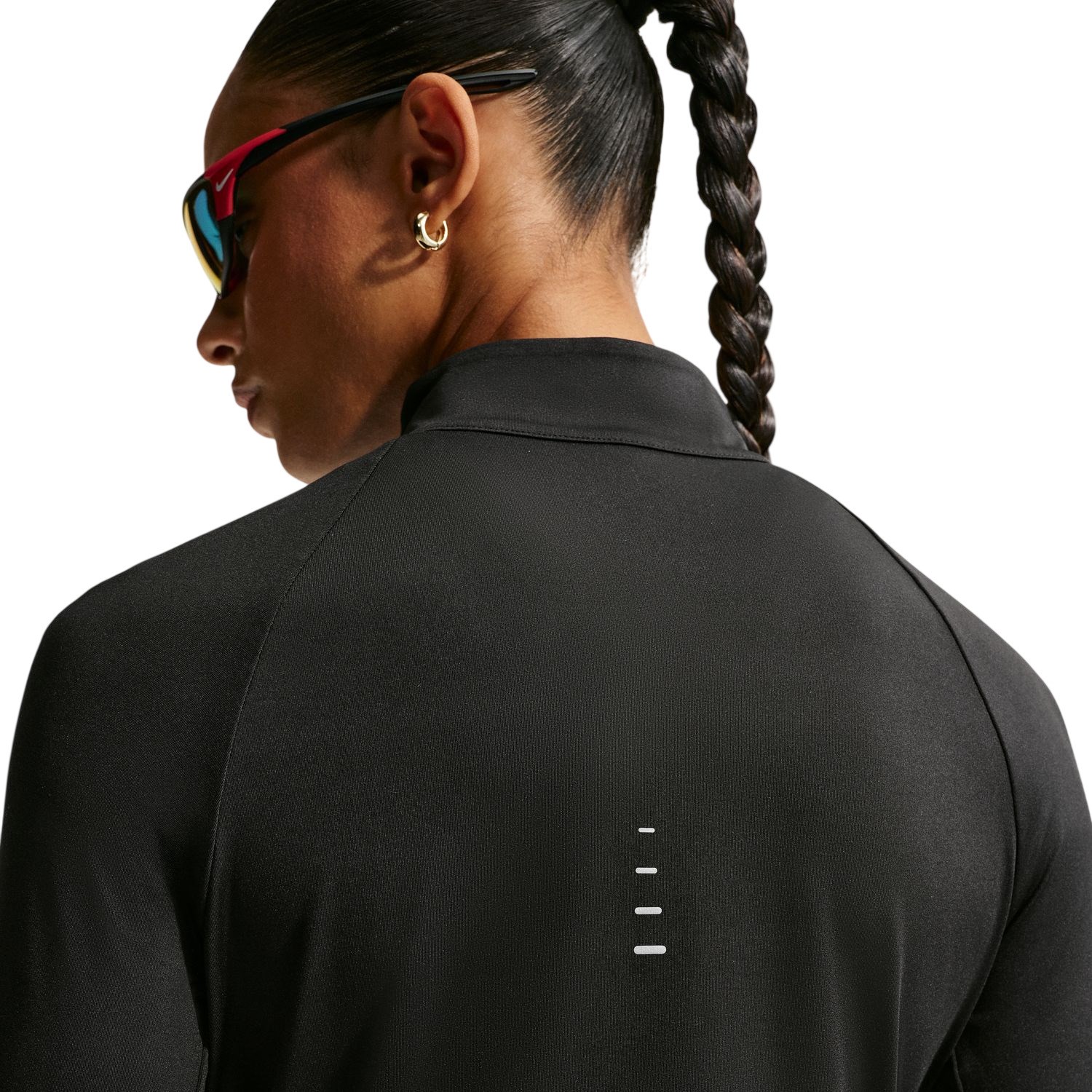 Nike Dri-Fit Swift Womens UV Quarter Zip - Black/Reflective Silver