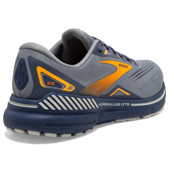 Brooks Adrenaline GTS 23 - Mens Running Shoes - Grey/Crown Blue/Orange