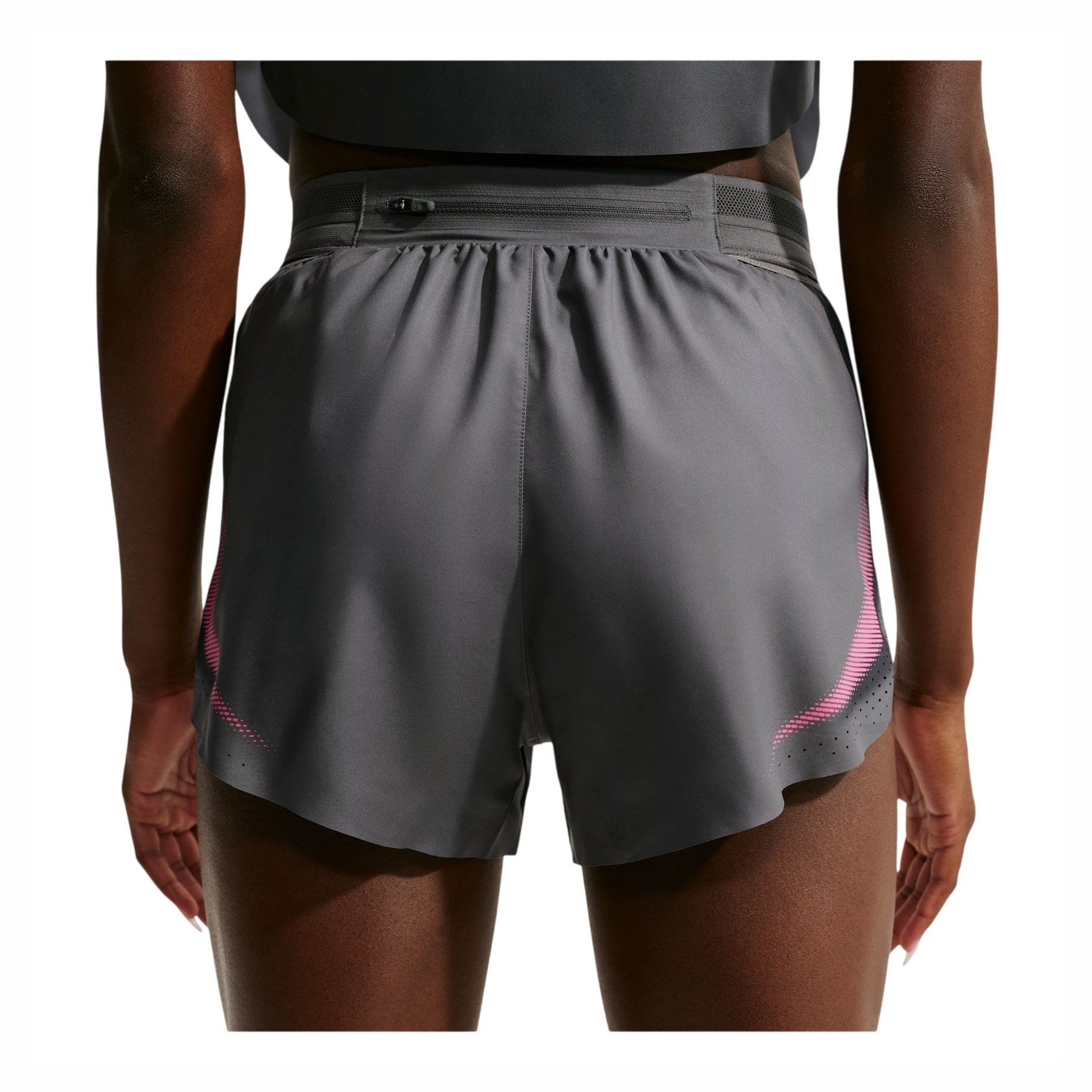 Nike Aeroswift Dri-Fit ADV Brief Lined 3 Inch Womens Running Shorts - Iron Grey/White - image 2