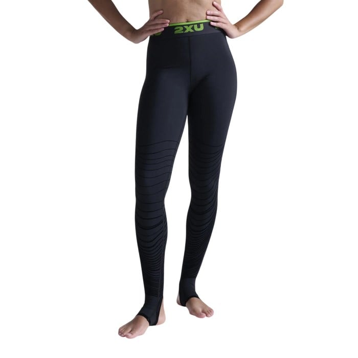 2XU Power Recovery Womens Compression Tights With Fir - Black/Nero