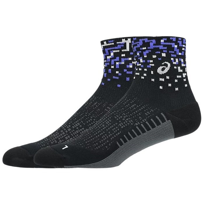 Asics Performance Run Quarter Length Unisex Sock - Black/Cobalt Burst/White