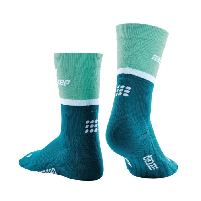 CEP The Run Mid Cut v4 Mens Running Socks - Ocean/Petrol