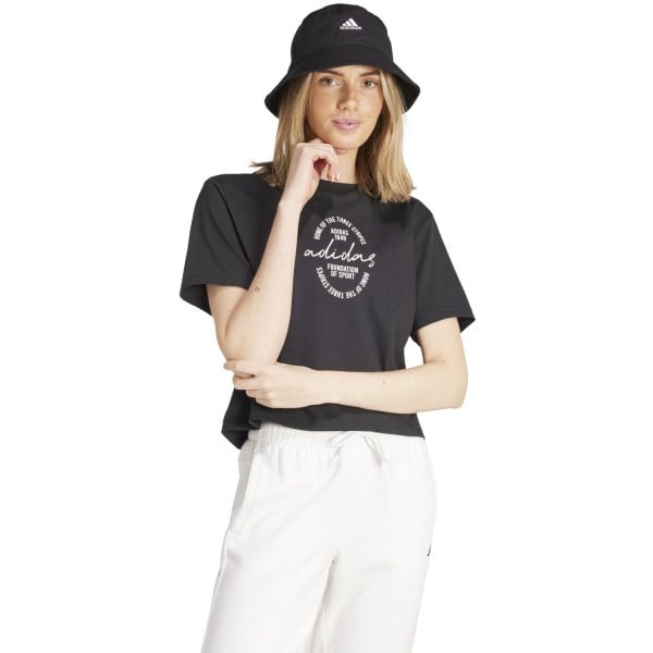 adidas Brand Love Womens Signature Graphic T-Shirt - Black