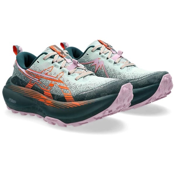 Asics Trabuco Max 4 - Womens Trail Running Shoes - Cold Moss/Nova Orange