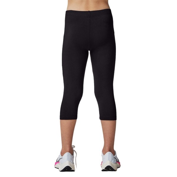 Running Bare WOTS Kids Girls 3/4 Training Tights - Black/Opal