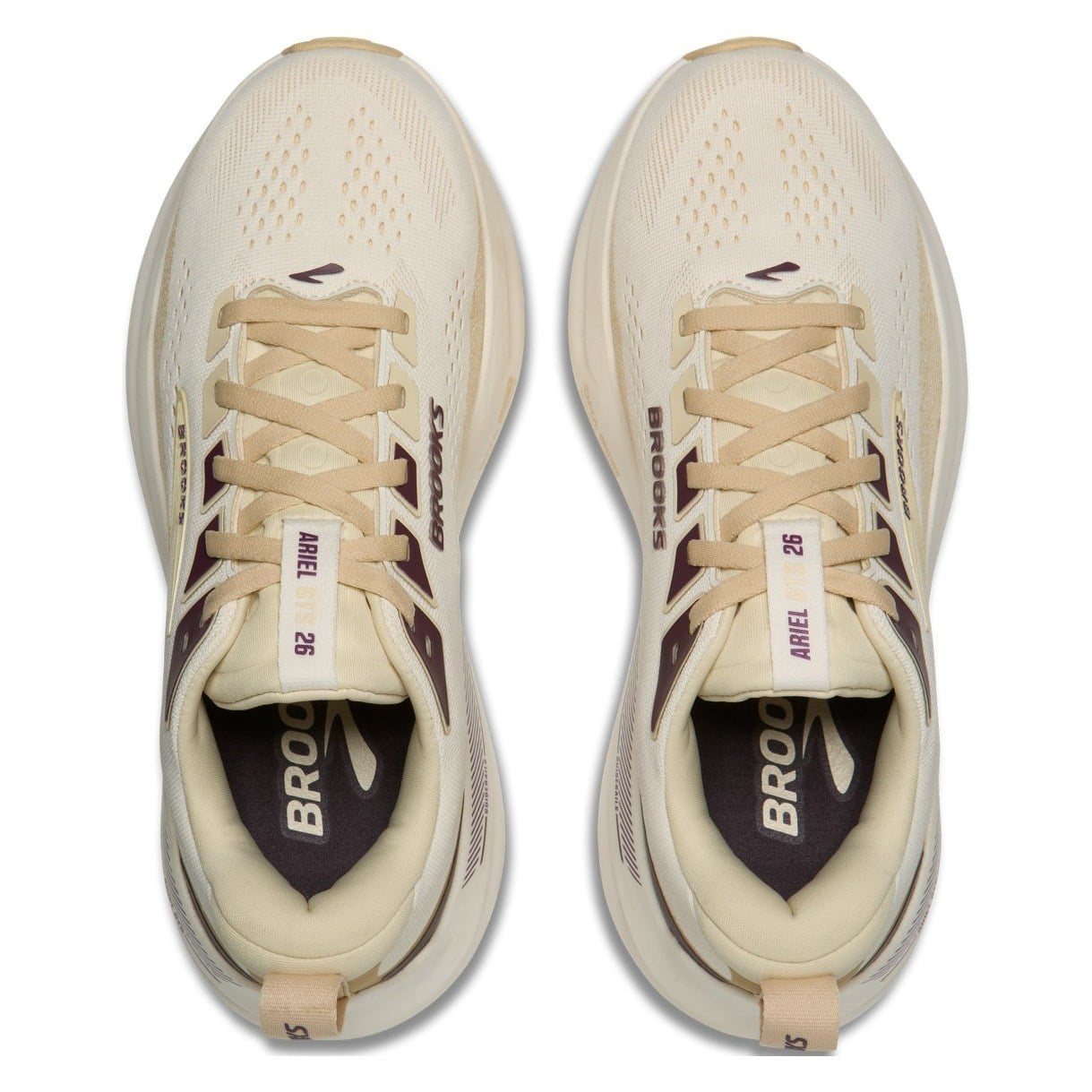 Brooks Ariel GTS 26 - Womens Running Shoes - Coconut/Sand/Potent Purple