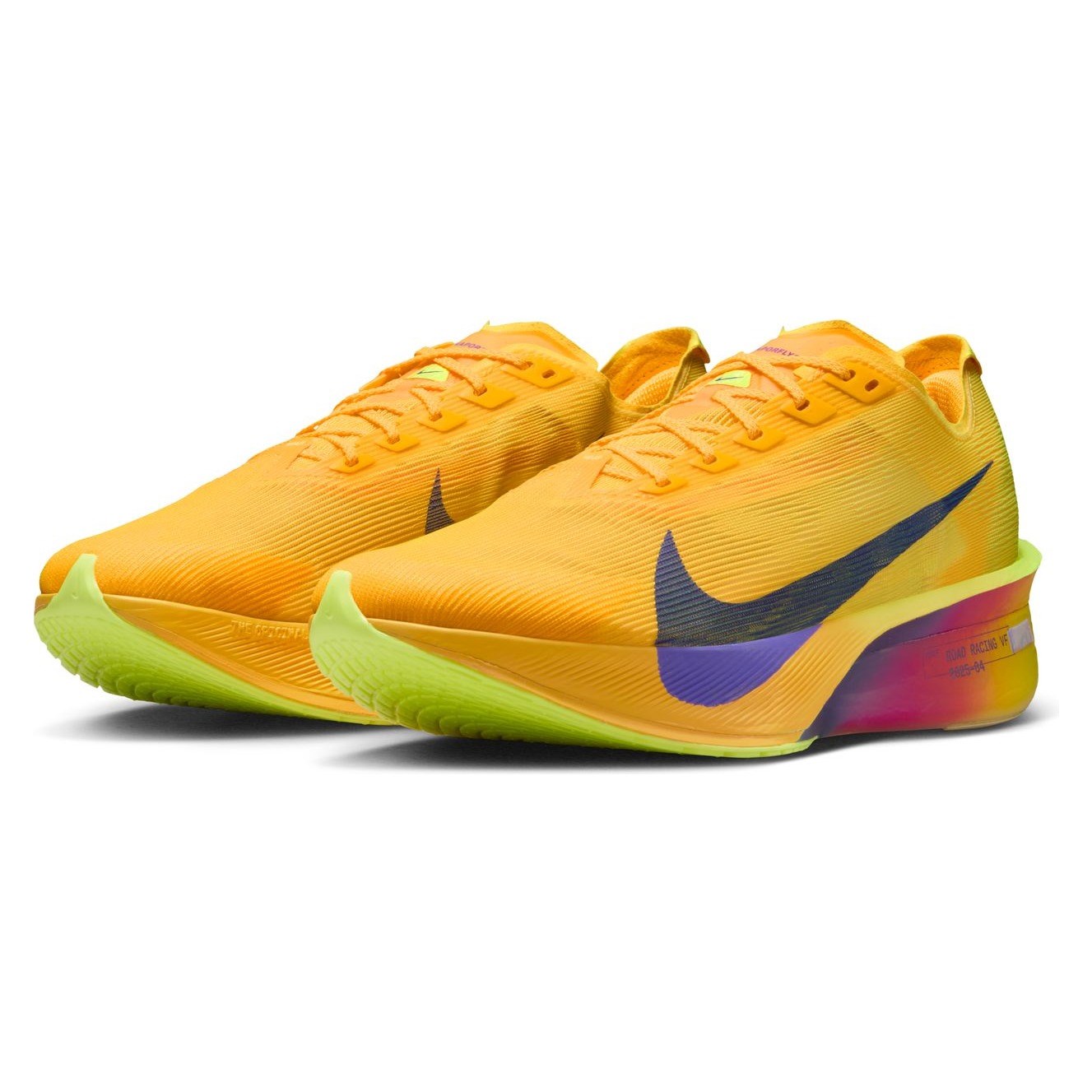 Nike ZoomX Vaporfly 4 - Mens Racing Shoes - Citron Pulse/Indigo Burst/Laser Orange