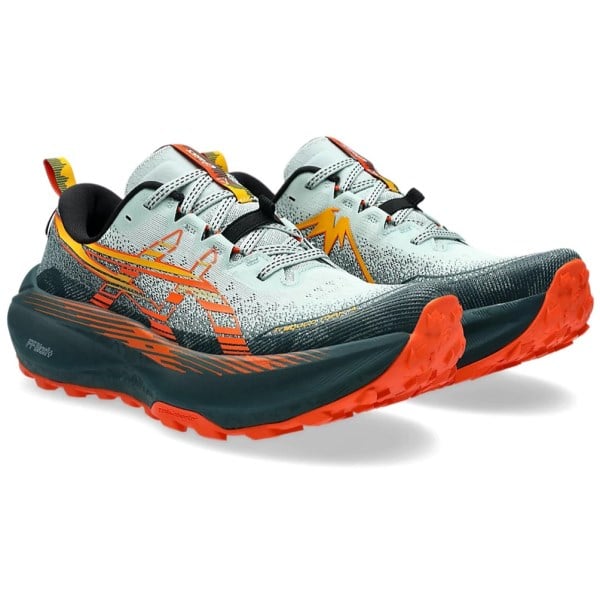 Asics Trabuco Max 4 - Mens Trail Running Shoes - Cold Moss/Nova Orange