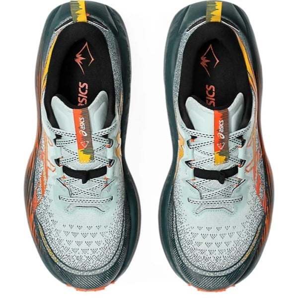 Asics Trabuco Max 4 - Mens Trail Running Shoes - Cold Moss/Nova Orange