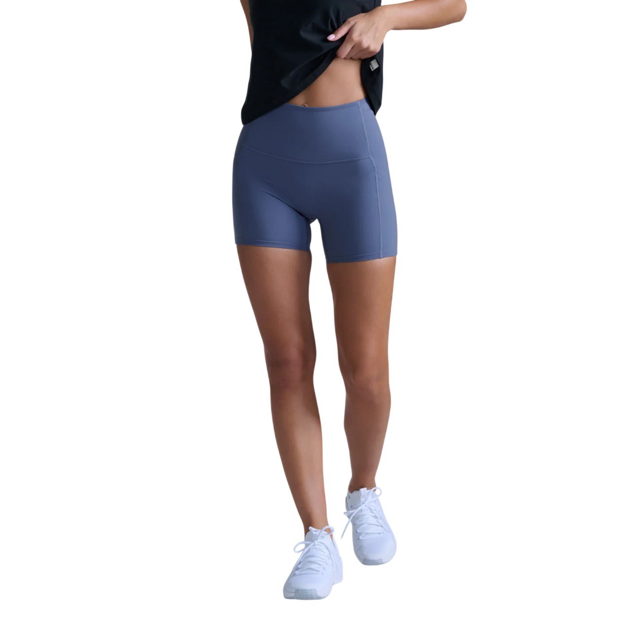 2XU Form Stash Hi-Rise Womens 4 Inch Compression Shorts with Pockets - Indigo/Indigo