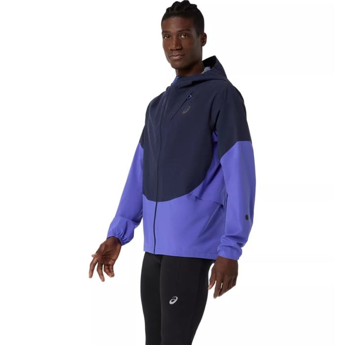 Asics MetaRun Legend Mens Running Jacket - Midnight/Cobalt Burst/Illuminate Green