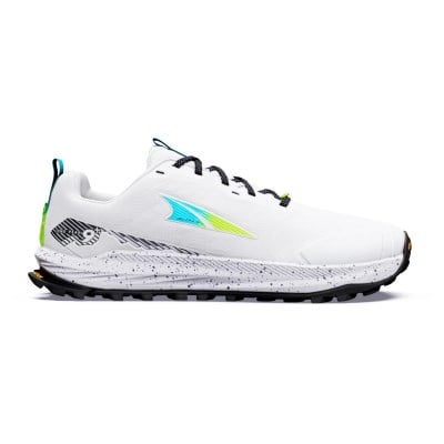 Altra Lone Peak 9+ - Mens Trail Running Shoes - White/Blue Fish/Sharp Green