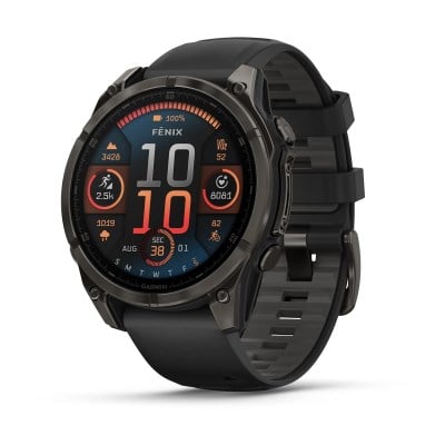 Garmin Fenix 8 47mm AMOLED Sapphire Edition Titanium Watch - Carbon Gray DLC Titanium with