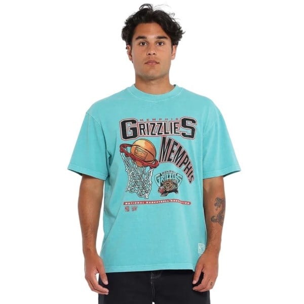 Mitchell & Ness Memphis Grizzlies NBA Mens Basketball T-Shirt - Faded Teal