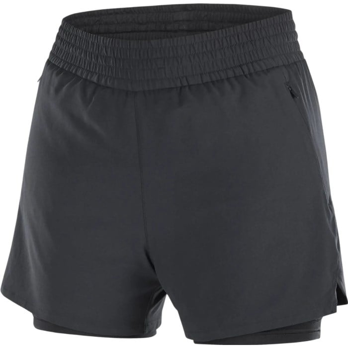 Salomon Shakeout Core 2-In-1 4 Inch Womens Running Shorts - Deep Black
