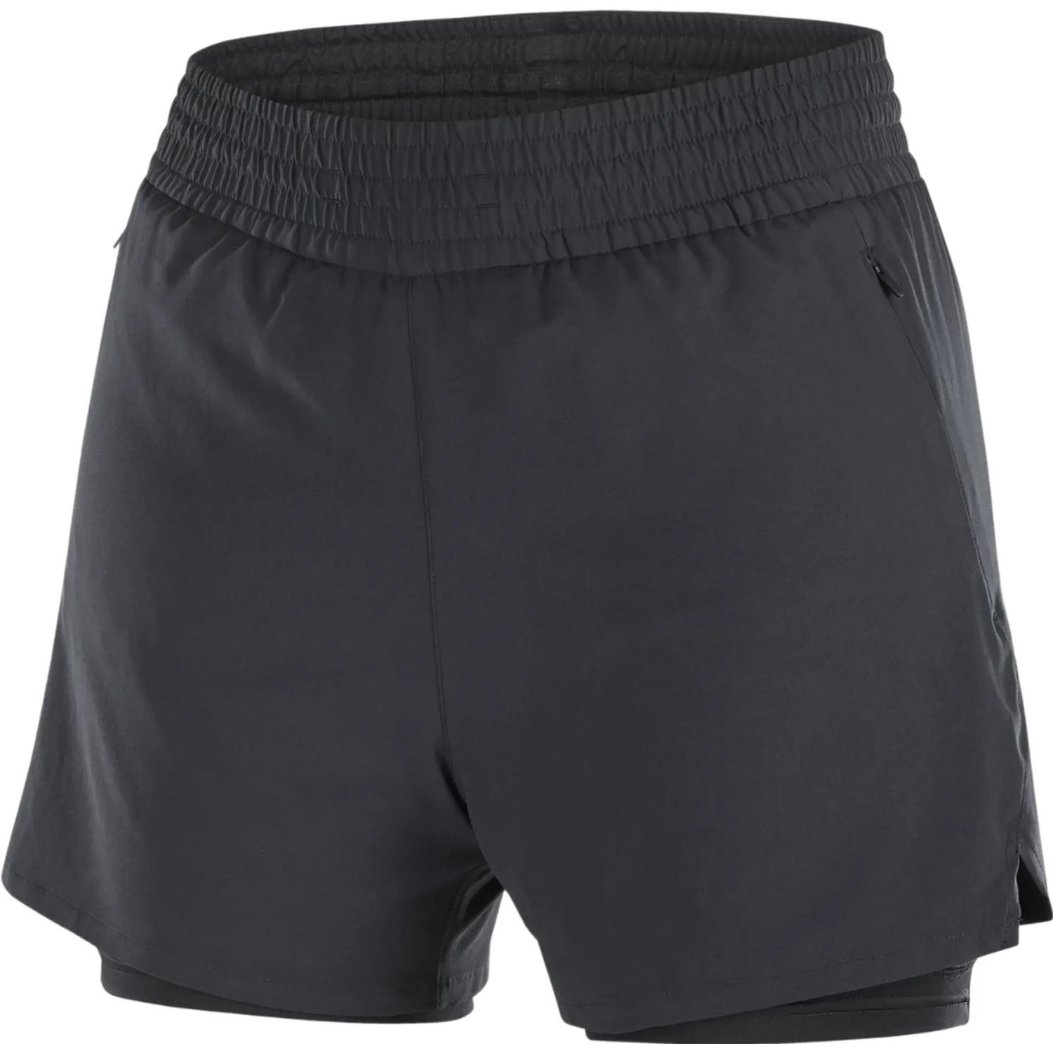 Salomon Shakeout Core 2-In-1 4 Inch Womens Running Shorts - Deep Black
