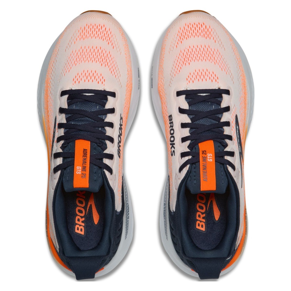 Brooks Adrenaline GTS 25 - Mens Running Shoes - White/Spellbound/Orange - image 3