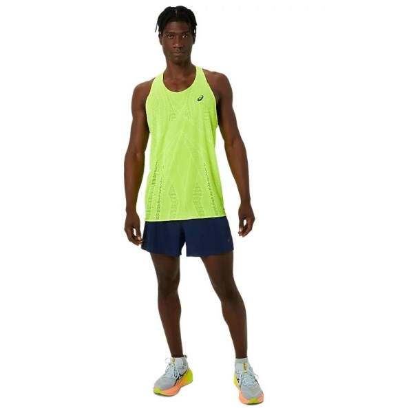 Asics Metarun Mens Running Singlet - Safety Yellow