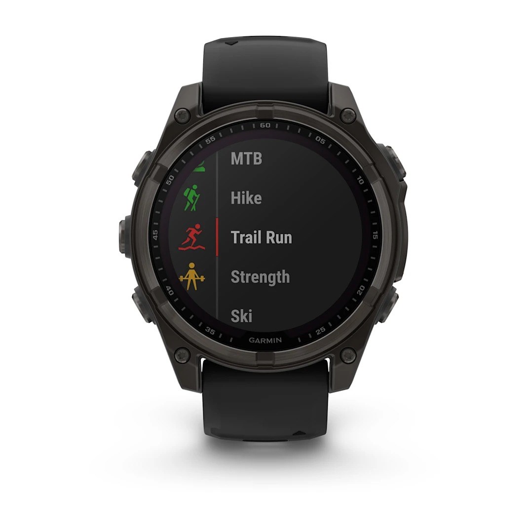 Garmin Fenix 8 Solar 47mm Sapphire Edition Titanium Watch - Black/Pebble Grey Silicone Band - image 5