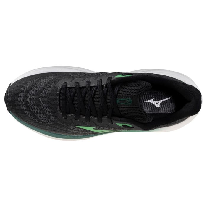 Mizuno Wave Sky 9 - Mens Running Shoes - Black/Goblin Green/Alpine Green