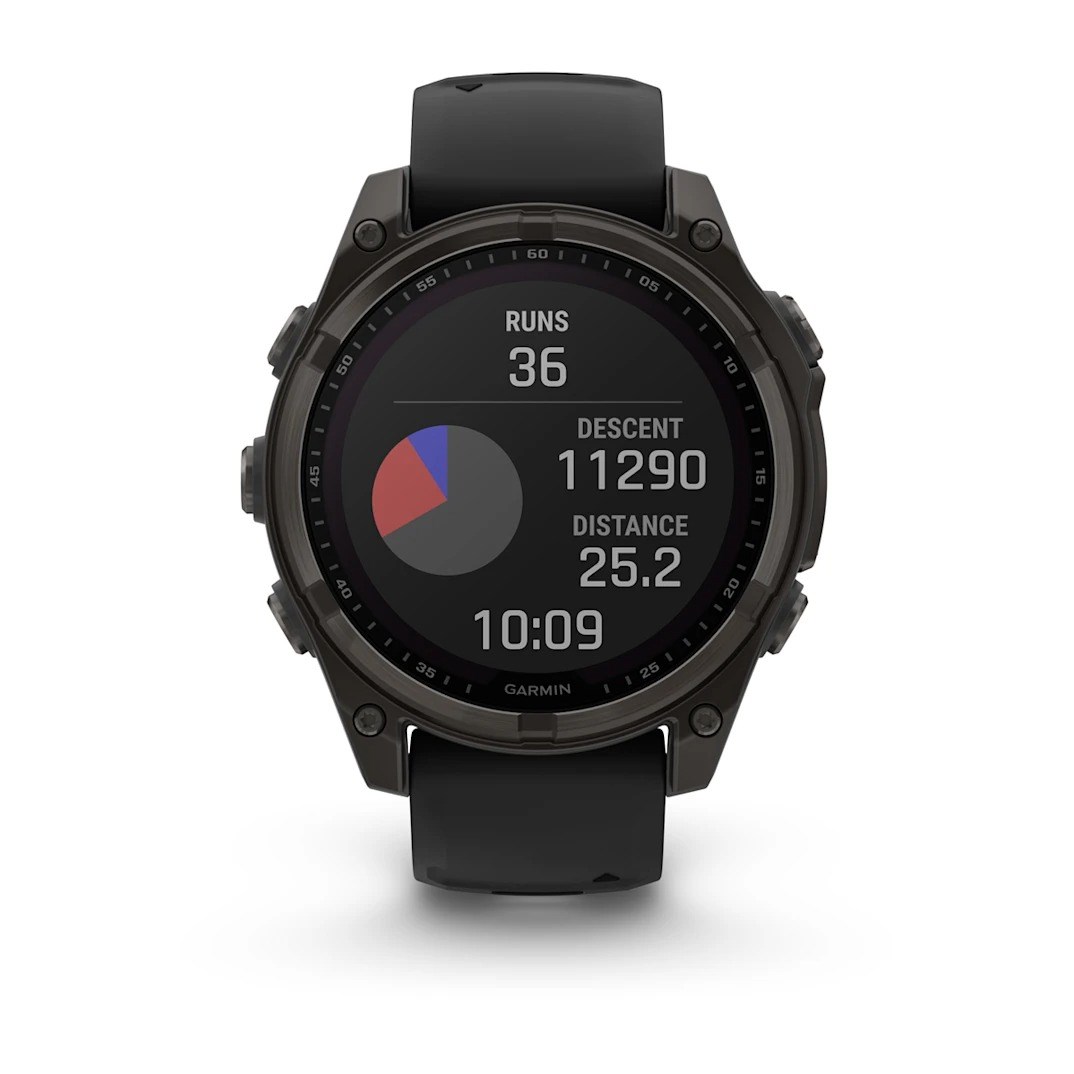 Garmin Fenix 8 Solar 47mm Sapphire Edition Titanium Watch - Black/Pebble Grey Silicone Band - image 11