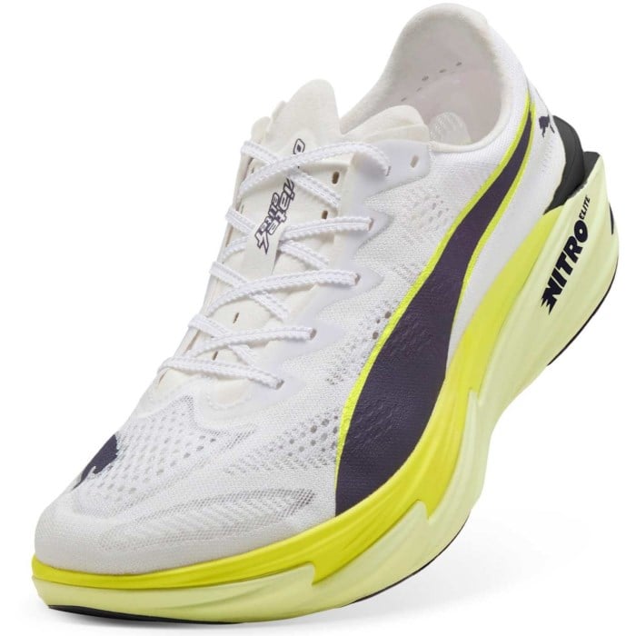 Puma Deviate Nitro Elite 4 - Mens Running Shoes - Puma White/Apple Spritz/Lux Lime