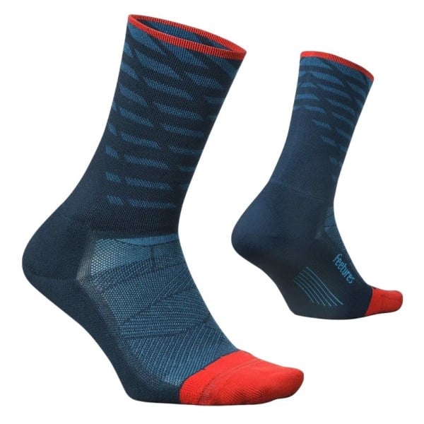 Feetures Elite Light Cushion Mini Crew Running Socks - Tempo Blue