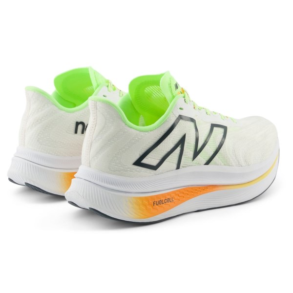 New Balance FuelCell SuperComp Trainer v2 - Womens Running Shoes - White/Bleached Lime Glo/Hot Mango