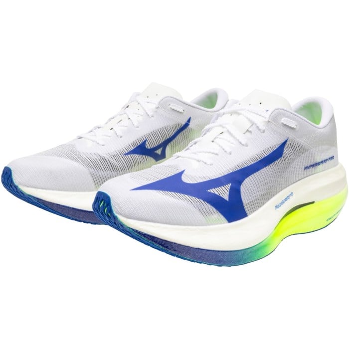 Mizuno Hyperwarp Pro - Unisex Racing Shoes - White/Lightning Yellow/Dazzling Blue