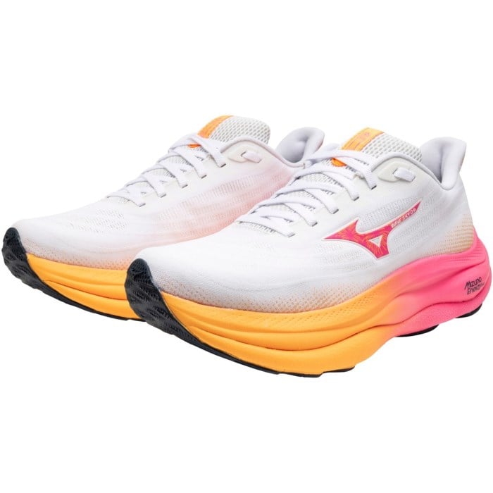Mizuno Wave Sky 9 Hanabi - Unisex Running Shoes - White/Tang Orange/Pink Tetra