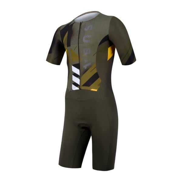 Sub4 Endurance Sleeved Mens Triathlon Speedsuit - Seamless - Hyper Geo