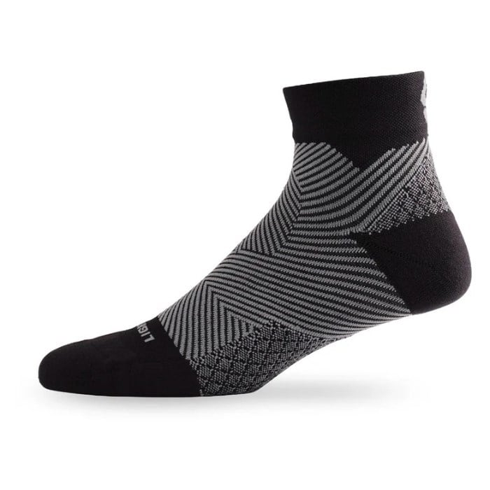 Lightfeet Plantar Fasciitis Quarter Crew Socks - Black