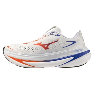 Mizuno Wave Sky Prime - Mens Running Shoes - White/Orange.Com/Royal Blue