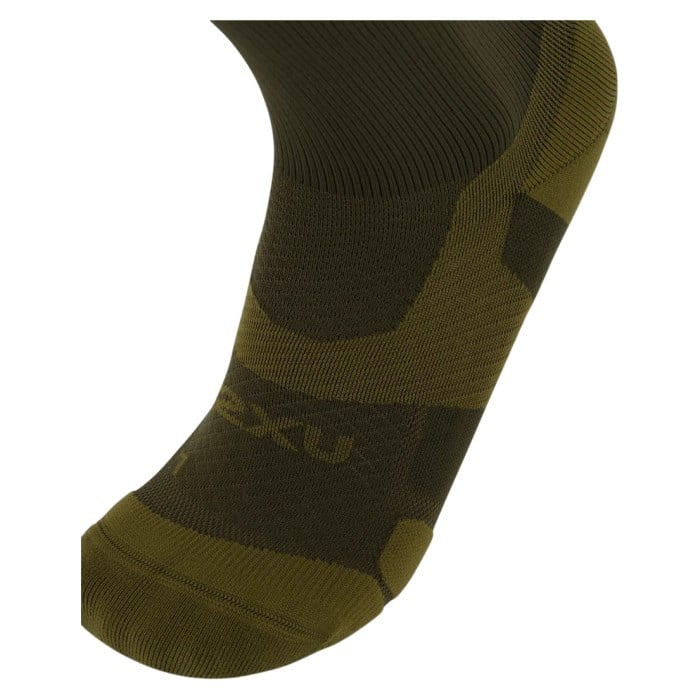 2XU Vectr Light Cushion Crew Running Socks - Flint/Hunter Green - image 3