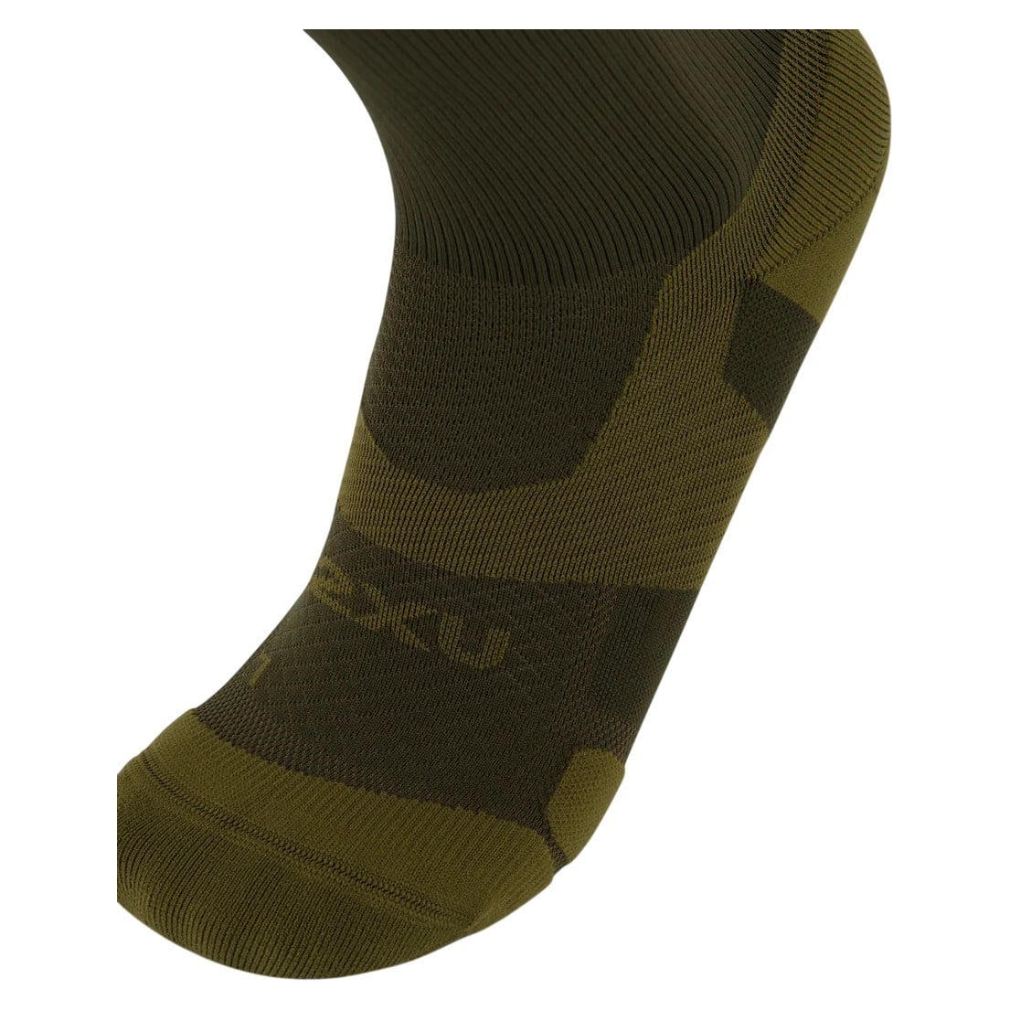 2XU Vectr Light Cushion Crew Running Socks - Flint/Hunter Green - image 3