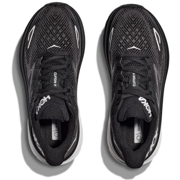 Hoka Clifton 9 - Mens Running Shoes - Black/White