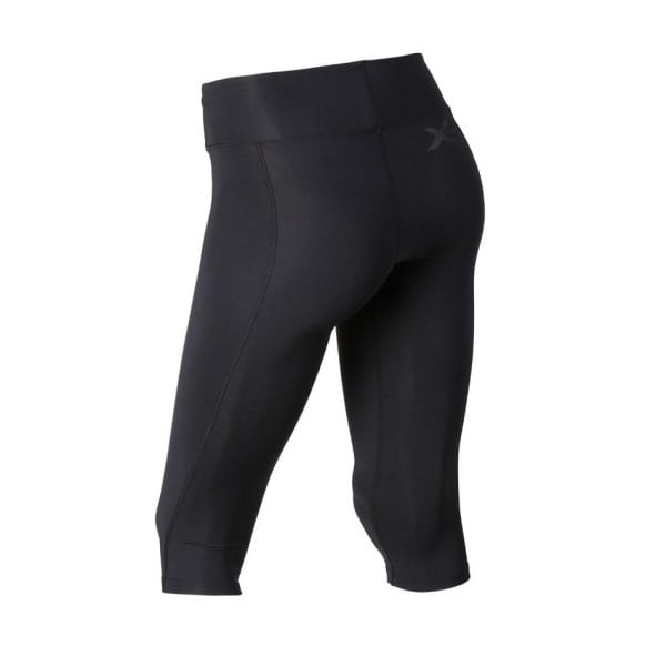 2XU Womens Mid-Rise Compression 3/4 Tights - Dotted Black Logo