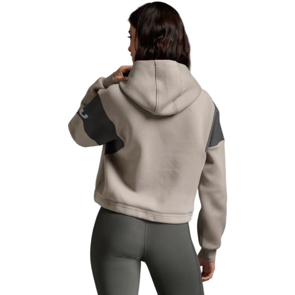 2XU Womens Form Spliced Crop Hoodie - Carbon/Green Mist