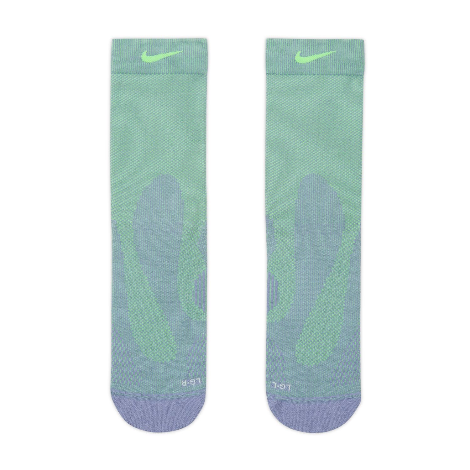 Nike Running Lightweight Crew Socks - Volt/Bright Cactus/Black/Bright Cactus