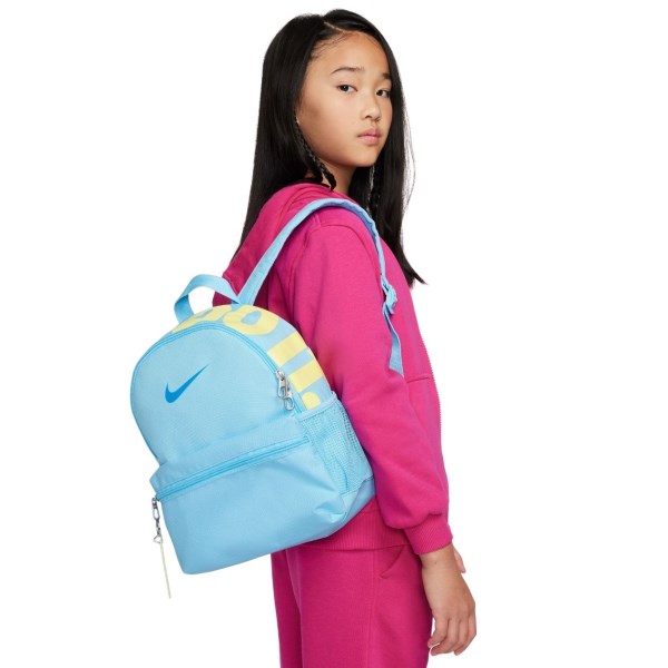 Nike Brasilia JDI Mini Kids Backpack Bag - Aquaris Blue/Light Laser Orange/Photo Blue