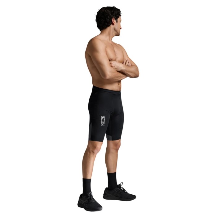 2XU Light Speed React Mens Compression Shorts - Black/White Reflective