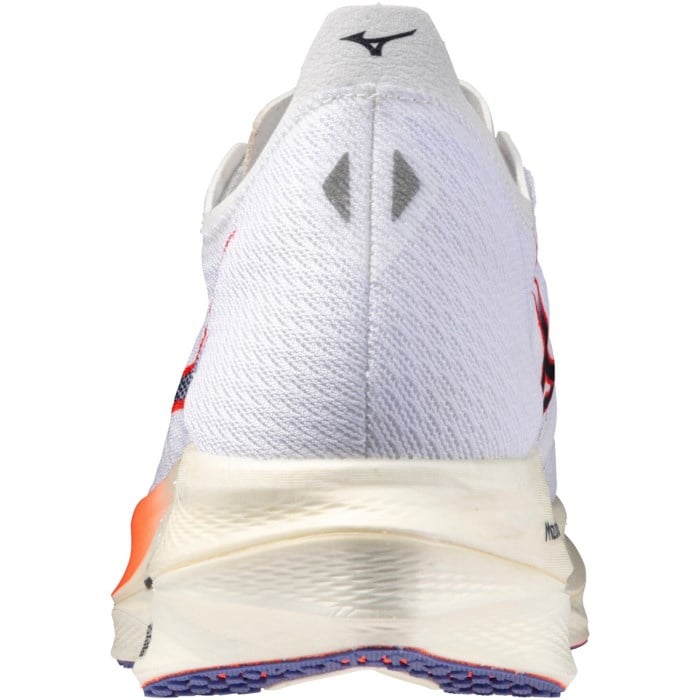 Mizuno Wave Rebellion Pro Low - Unisex Racing Shoes - White/Baritone Blue/Fiery Coral