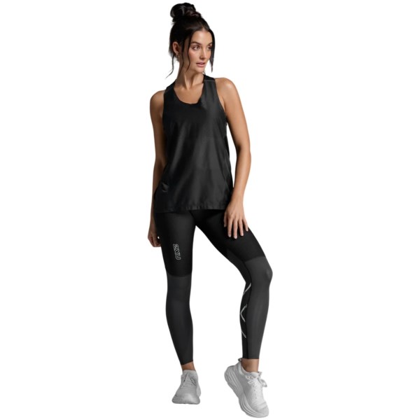2XU Womens Light Speed React Singlet - Black/Black Reactive