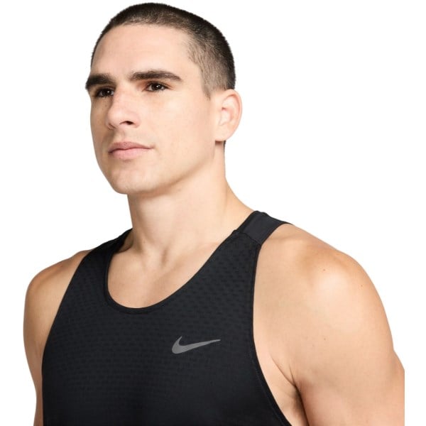 Nike Stride Dri-Fit ADV Mens Running Tank - Black/Reflective Silver
