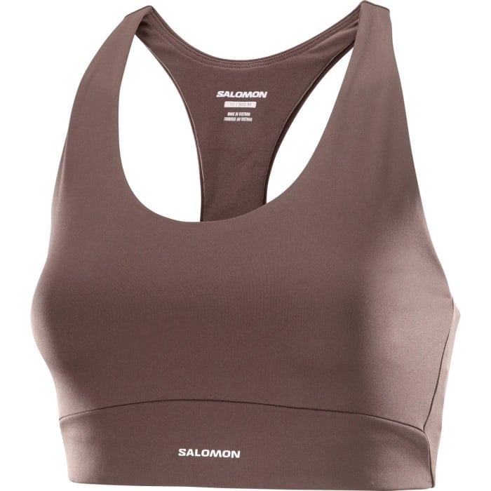 Salomon Shakeout Core Womens Sports Bra - Coffee Bean