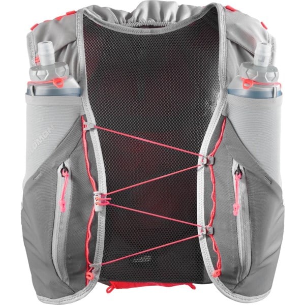 Salomon ADV Skin 12 Set Unisex Trail Running Vest With Flasks - Castlerock/Alloy/Neon Flame