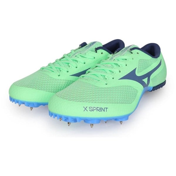 Mizuno X Sprint - Unisex Track Sprint Spikes - Neo Mint/Frontier Blue