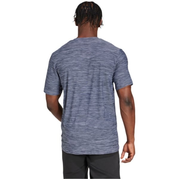 Adidas Train Essentials Mens Stretch Training T-Shirt - Silver Violet/Aurora Ink/Black