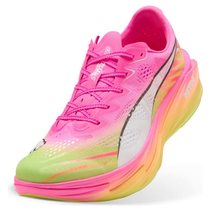 Puma Deviate Nitro Elite 4 Showtime - Mens Running Shoes - Poison Pink/Yellow Alert/Bright Aqua