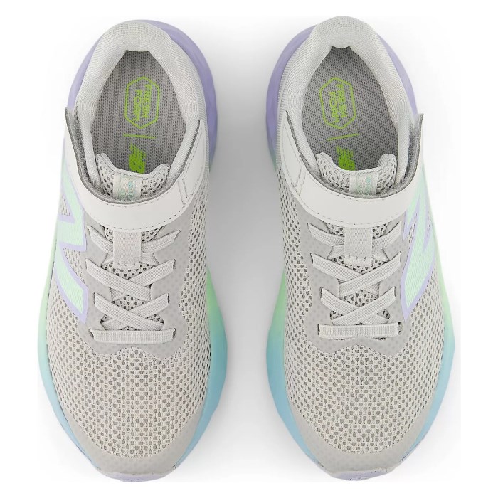 New Balance Fresh Foam Arishi v4 Velcro- Kids Running Shoes - Grey Matter/Daybreak/Cosmic Jade